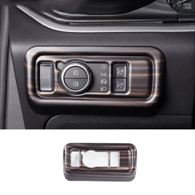 for Ford Explorer 2020-2022 Matte Wood Grain Headlight Switch Control Panel Trim