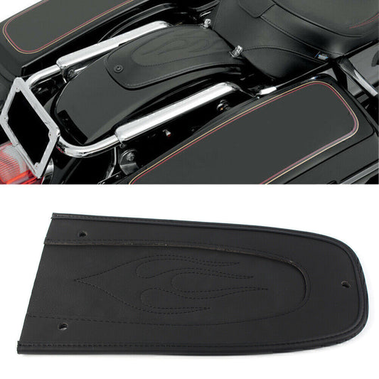 Moto Drag Flame Stitch Leather Rear Fender Bib Fits for Harley Touring 1997-17 Black