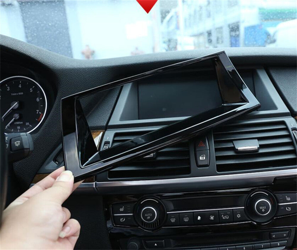 Gloss Black ABS GPS Navigation Panel Frame Cover for BMW X5 E70 X6 E71 2008-2013