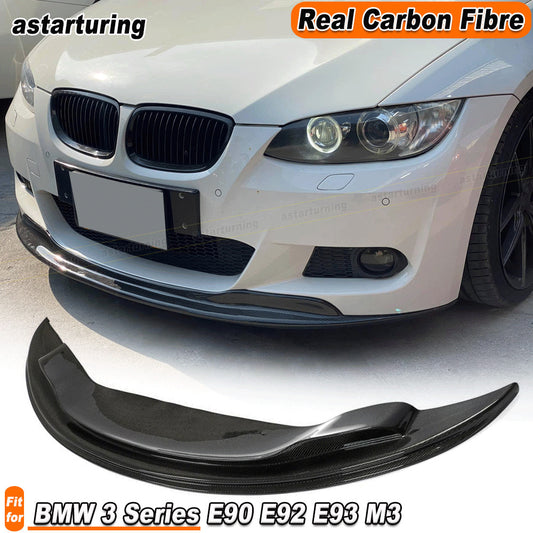 for BMW 3 Series E90 E92 E93 M3 2006-2013 REAL Carbon Front Bumper Lip Spoiler