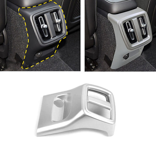 Car Armrest Box Rear Air Outlet Cover Trim Fit for Volvo XC40 2019-2020 Silver