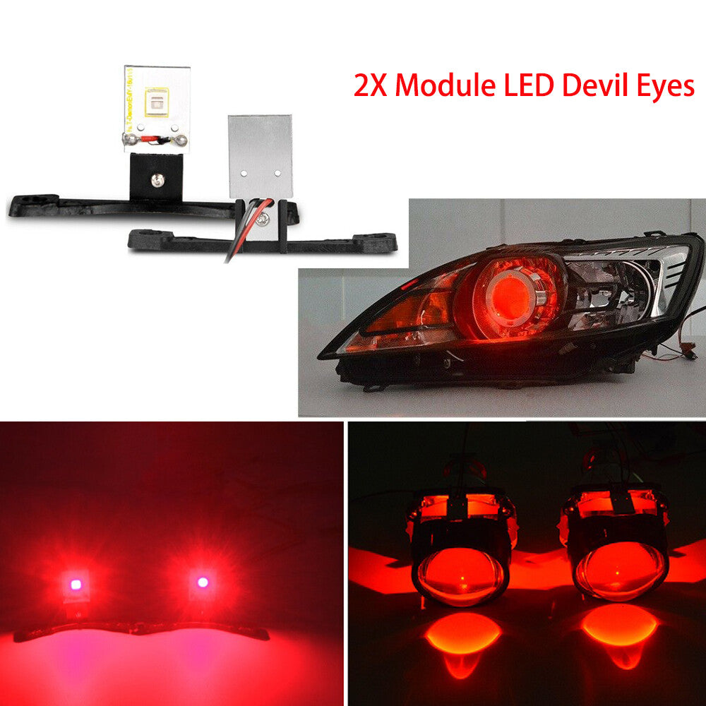 2X LED Devil Eye Demon Eyes Red Module For Projector Lens Headlight Retrofit US