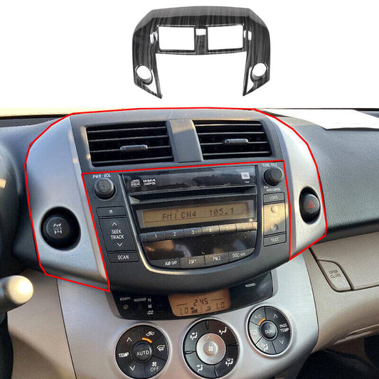 for Toyota RAV4 2006-2012 Black Wood Grain Center Console Navigation Frame Cover