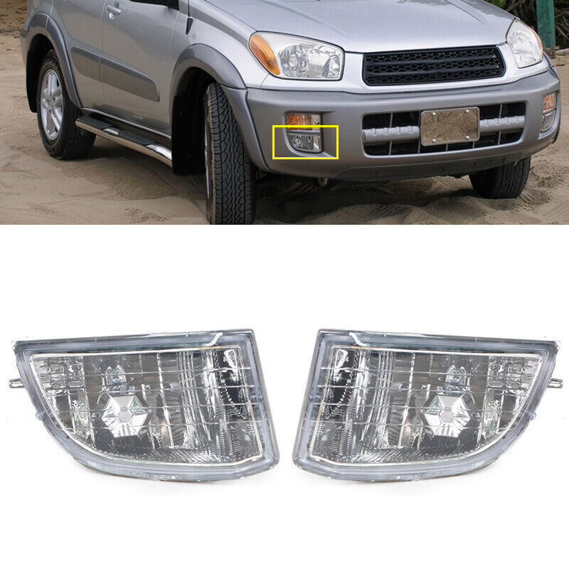 Pair Front Bumper Fog Lamp Driving Lamp without bulb for Toyota Rav 4 2001-2003