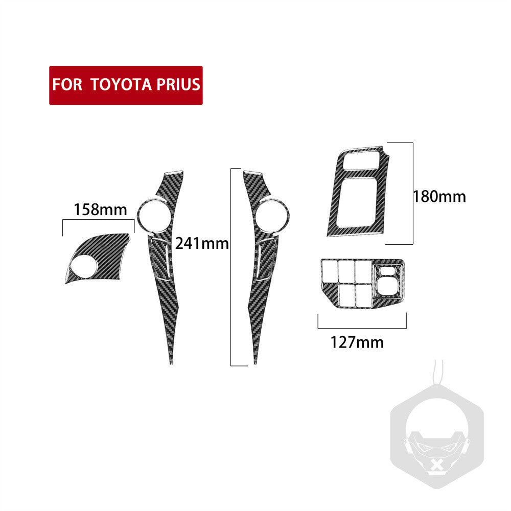 For Toyot@ Prius 2012-15 RHD Interior Steering Wheel Set Trim Kit Carbon Fiber¡Á8