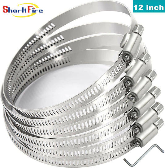 12-inch adjustable stainless steel hose clamp, worm gear clamp, drive clamp