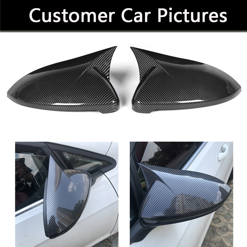 Pair Carbon Fiber SIDE MIRROR COVER CAP Left Right Case for VW for Golf 7 MK7 7.5