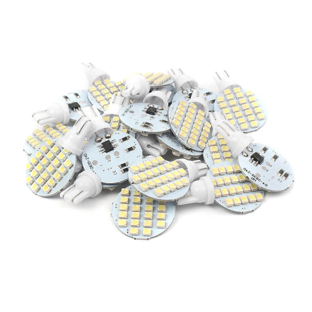 20x T10/921/194 White RV Trailer Landscaping 24SMD Interior LED Light Bulb