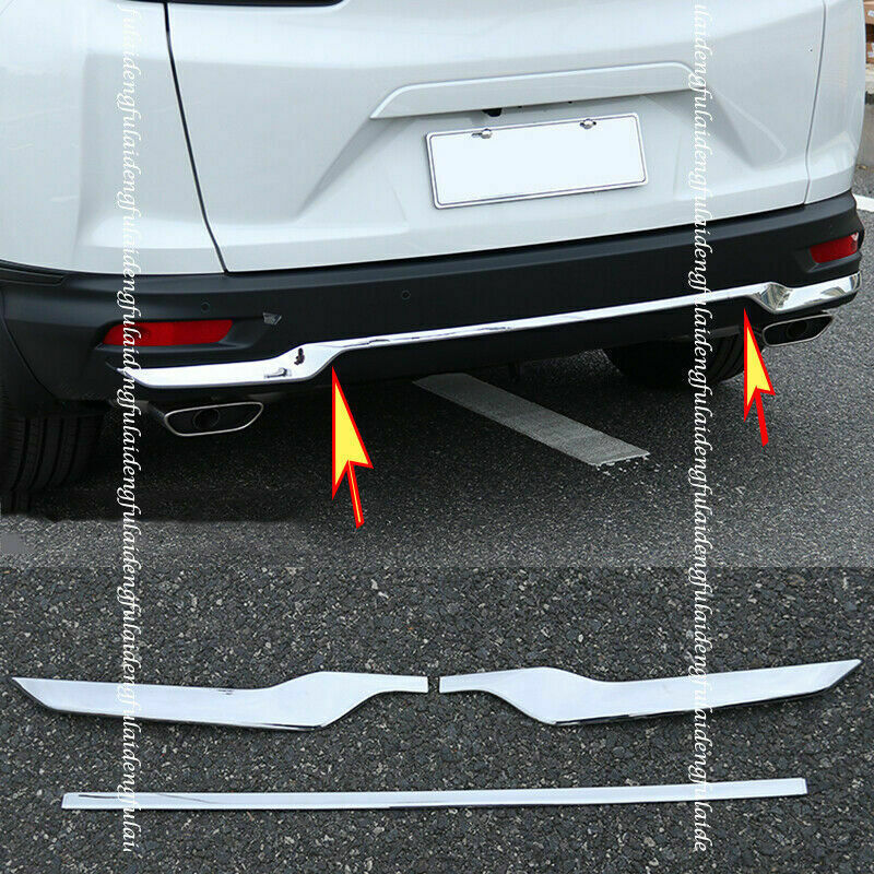 3Pcs for Honda CR-V CRV 2020-2022 Chrome Rear Bumper Cover Protector Strips Trim