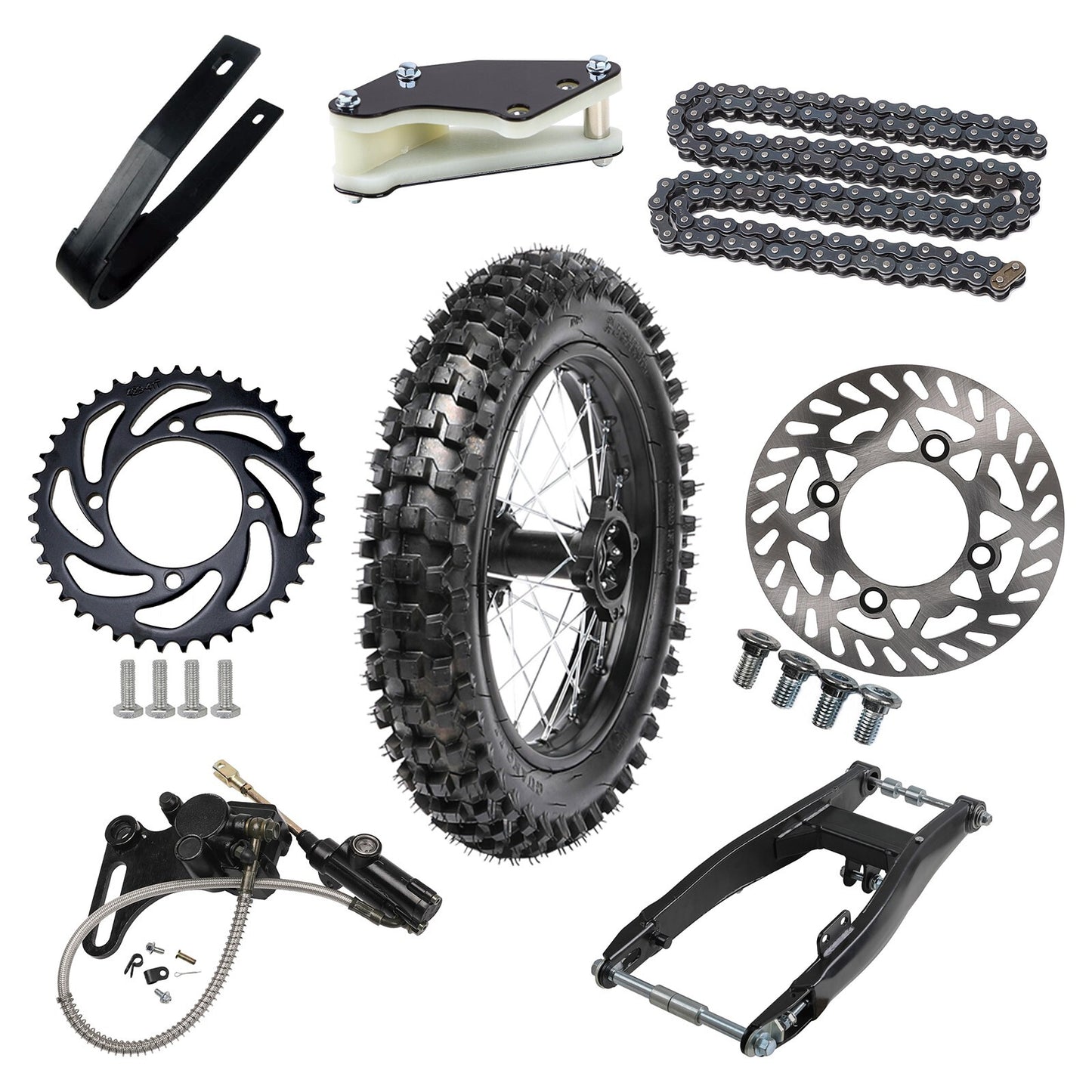 90/100-14 inch rear tire rim swingarm kit for YZ85 Apollo 110cc 125
