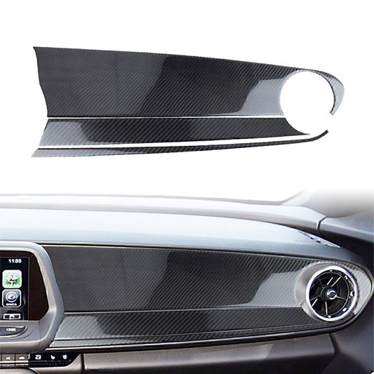 Carbon Fiber Copilot Dashboard Panel Cover Trim Fit for Chevrolet Camaro 2016-20 19