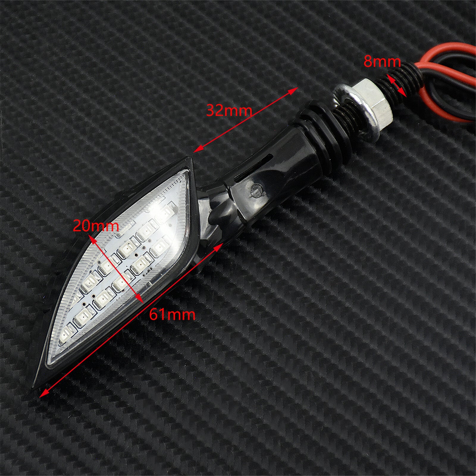 2X Motorcycle Black 8mm Skull Turn Signal Indicators Light Fit for Harley XL1200