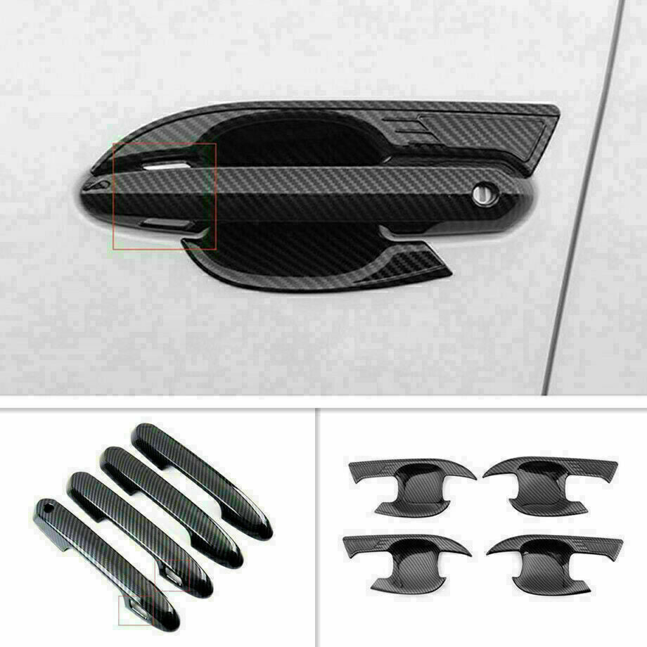 8X Carbon Fiber ABS Door HandleDoor Bowl Trim for Toyota Highlander 2020-2023
