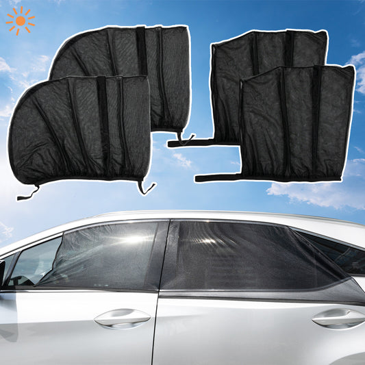 4pcs Car Side Front Rear Window Sun Shade Cover Visor Mesh Shield UV Protection