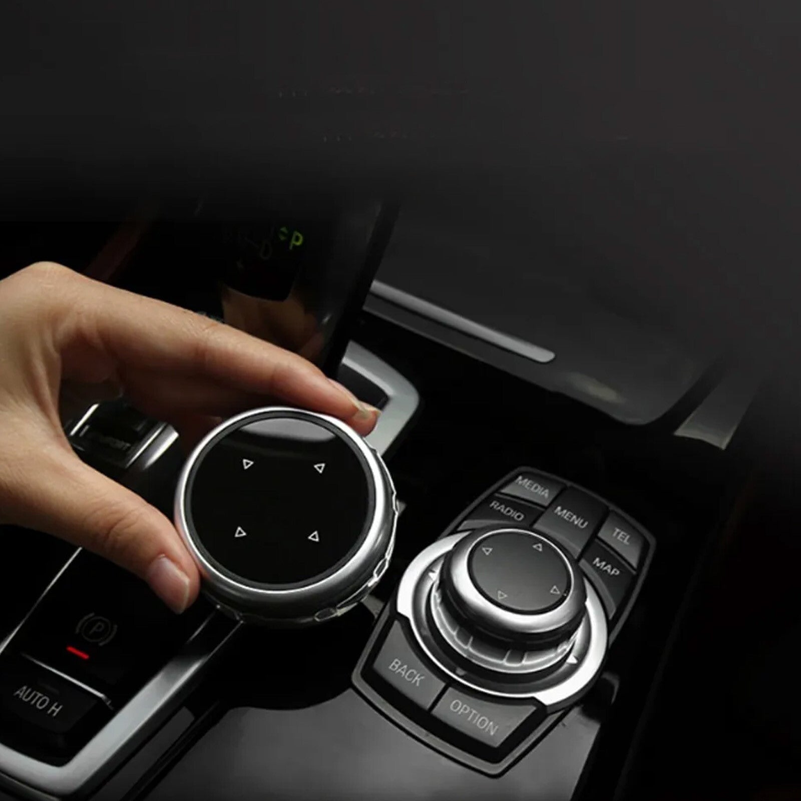 HD Glass Multimedia Knob Cover Trim for BMW 1 2 3 4 5 6 7 X3 X1 X4 X5 X6 F10 FeF