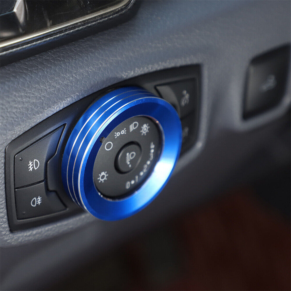 Blue Headlight Switch 4WD Four-wheel Drive Knob Trim for Ford Ranger 2015-2021