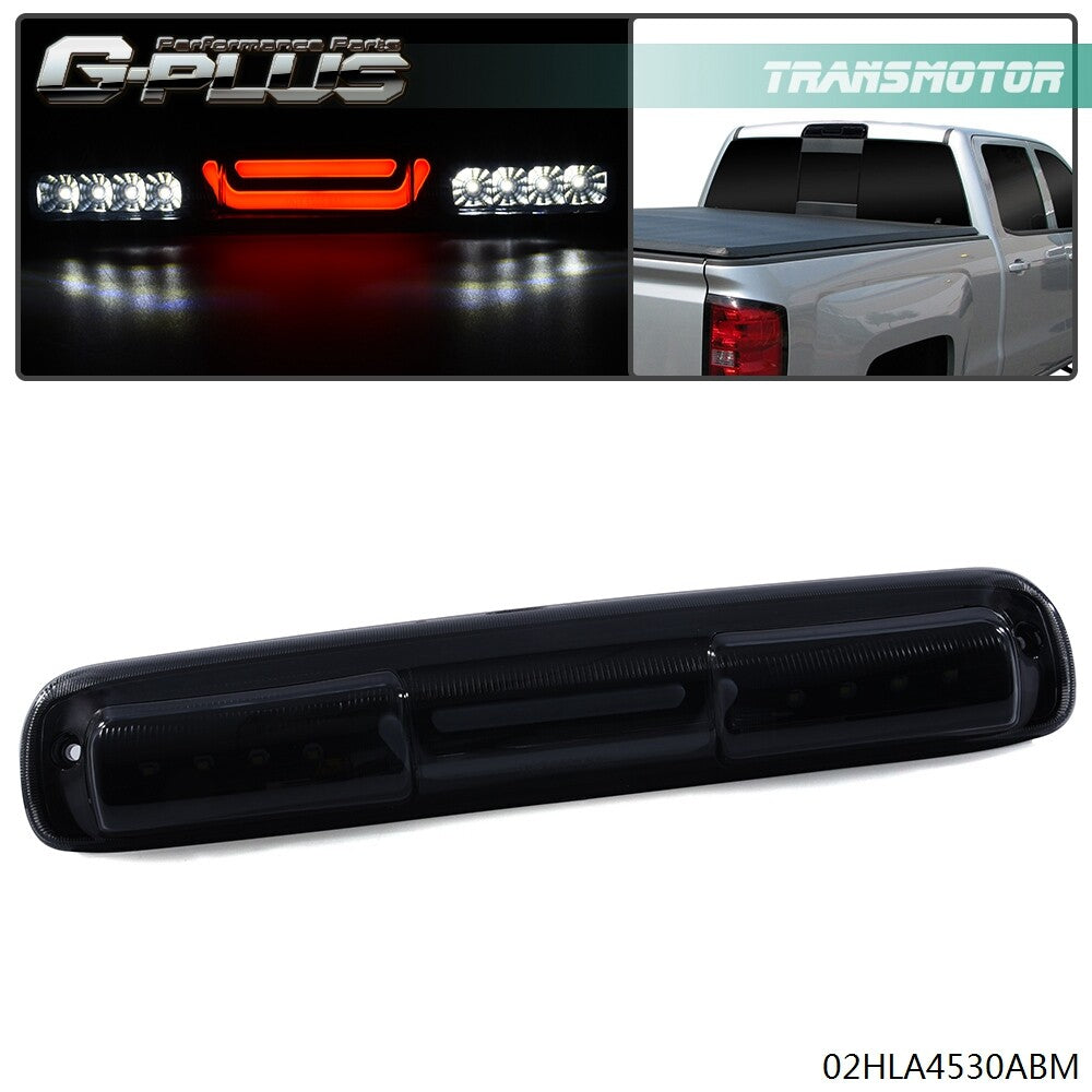 Suitable for 99-2007 Silverado/ for Sierra,Black/Smoked 3D [LED Pole] Third Brake/Cargo Light