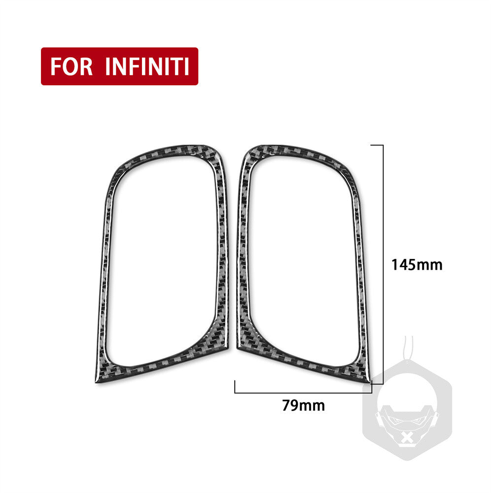 Carbon Fiber Interior Door Handle Ring Cover Fit for Infiniti G37 2-Door 2010-13