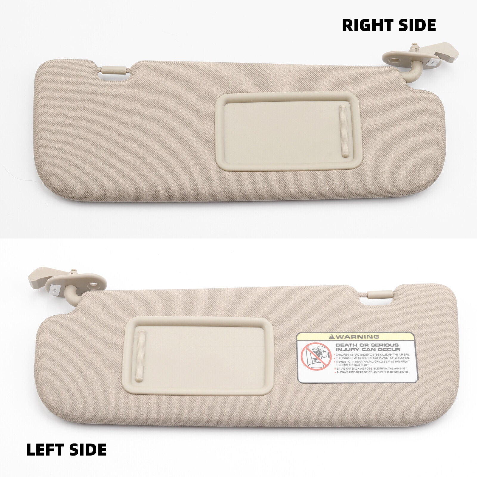 2PCS Beige LEFT RIGHT Sun Visor for Hyundai for Elantra 2012 GL 2.0L 852203X000TX