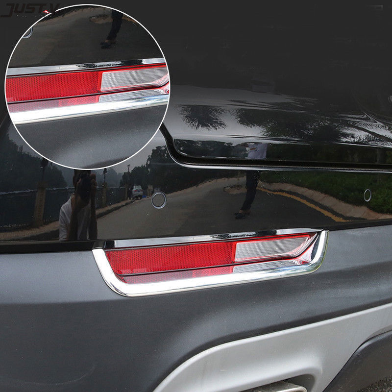 for Cadillac XT4 2018 19-2023 Chrome Rear Bumper Fog Light Eyebrow Cover Trim 2P