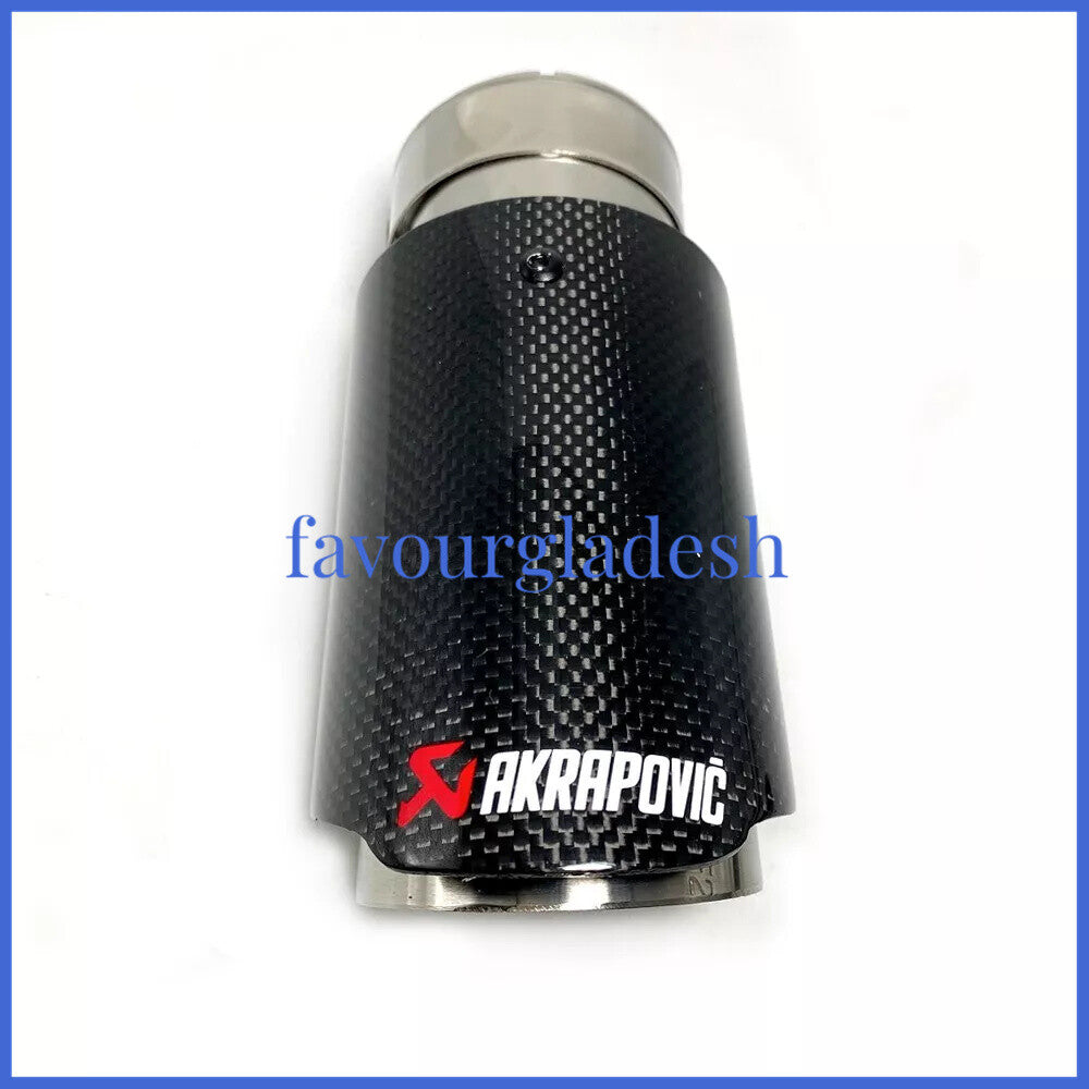 1 X IN 2.0 51MM OUT: 3.5 89MM Akrapovic Glossy Carbon Fiber Pipe Exhaust Tip