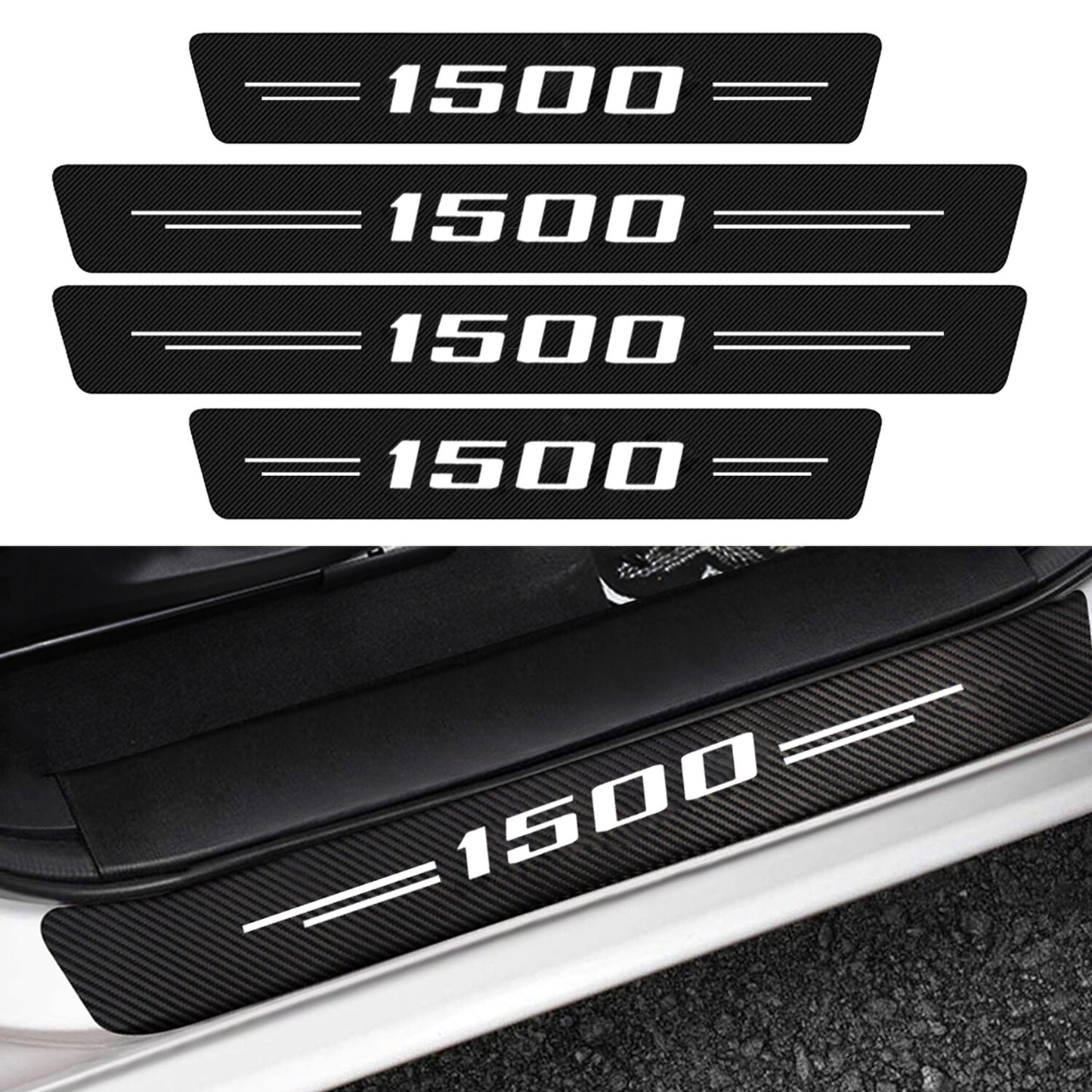 4 for Ram 1500 Truck Cab Accessories 5D Door Sill Plate Step Threshold Protector