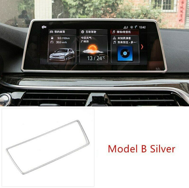 for BMW 5 Series G30 2018 Chrome Console GPS Navigation Screen Frame Cover Trim