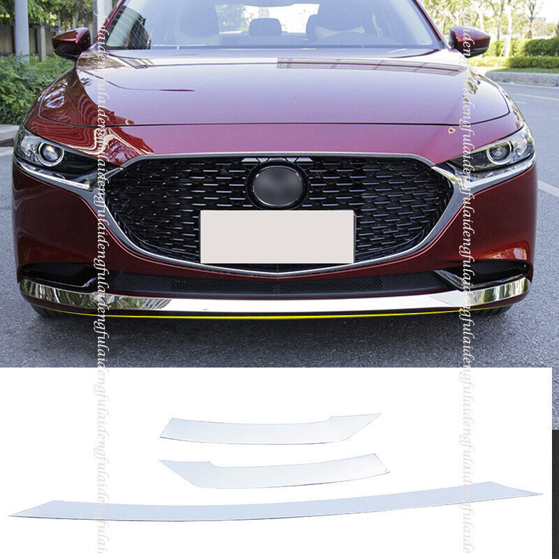 3P for Mazda 3 Sedan 2019-2023 S.Steel Front Bumper Spoiler Lip Decor Cover Trim