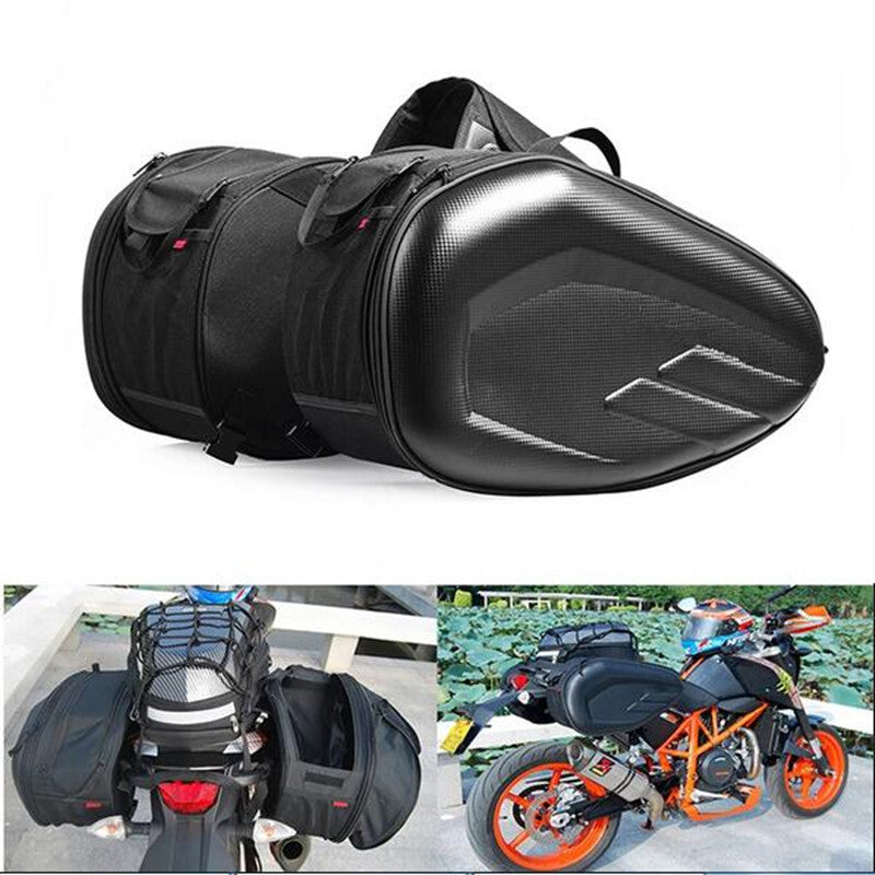 2x Waterproof Motorcycle Saddlebags Helmet Saddle Side Bag Tail Luggage Suitcase