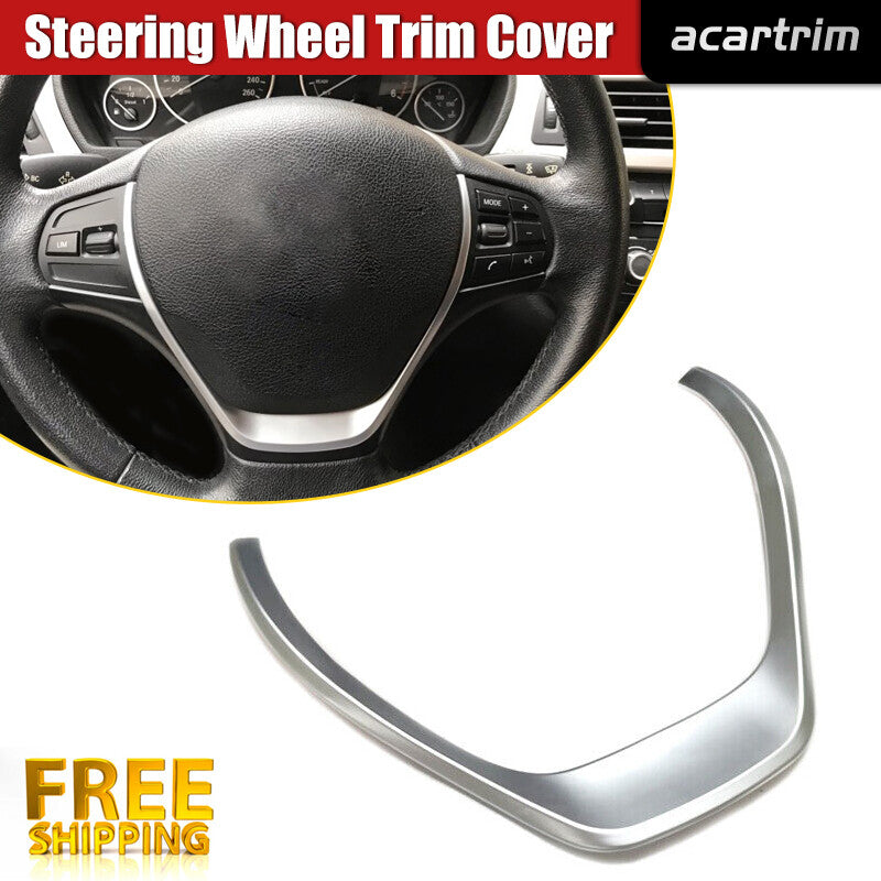 Glossy Chrome Silver Steering Wheel Cover Trim for BMW F20 F30 F34 GT 12-16