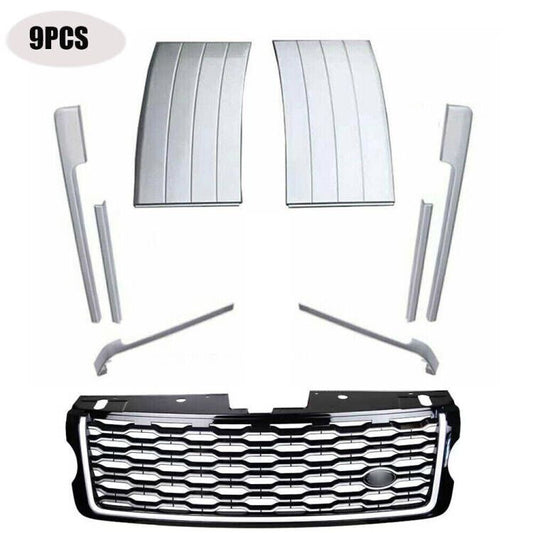 Front Bumper Grille+Side Body Vent Trim Strip Kit Fit for Range Rover L405 13-22