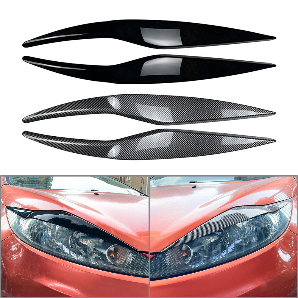 Headlight Headlamp Eyebrow Eyelids Frame Cover Trim for Ford Fiesta MK6 2008-12