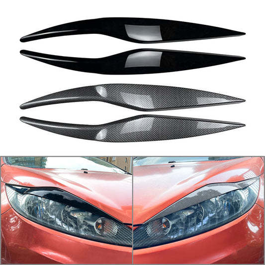 Headlight Headlamp Eyebrow Eyelids Frame Cover Trim for Ford Fiesta MK6 2008-12