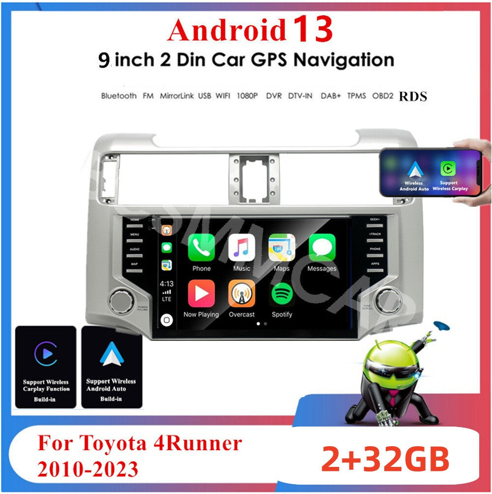 Fit for Toyota 4Runner 2010-2023 Android 13 Carplay Car Stereo Radio GPS Nav