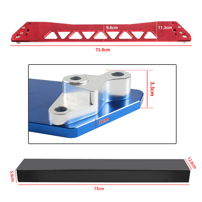 Billet Rear Lower Subframe Brace Tie Bar for 1996-2000 for Honda for Civic EG Red