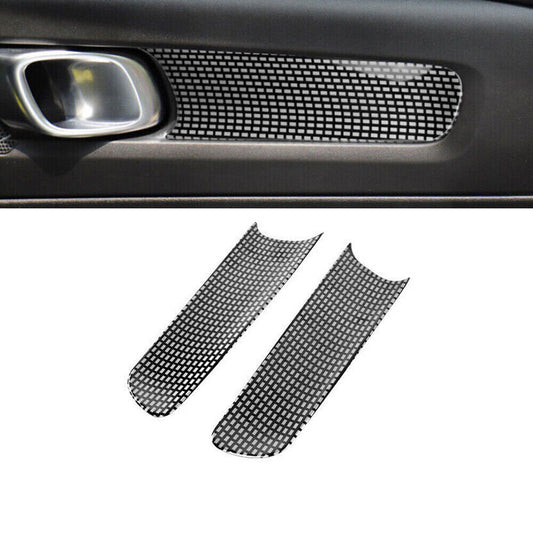 for Volvo XC40 2019-2022 Black Steel grid pattern back side door Cover trim 2x