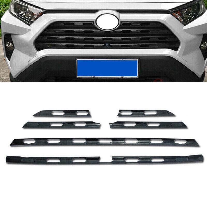 for Toyota RAV4 19-2023 Carbon Steel Front Bumper Grille Grill Cover Decal Trim