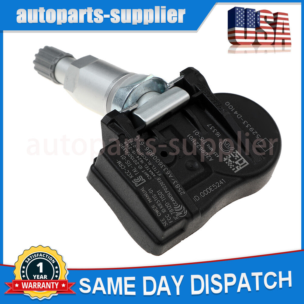 4-piece 52933-D4100 TPMS tire pressure sensor 433MHz for Hyundai for Elantra and for Kia Rio de Janeiro.