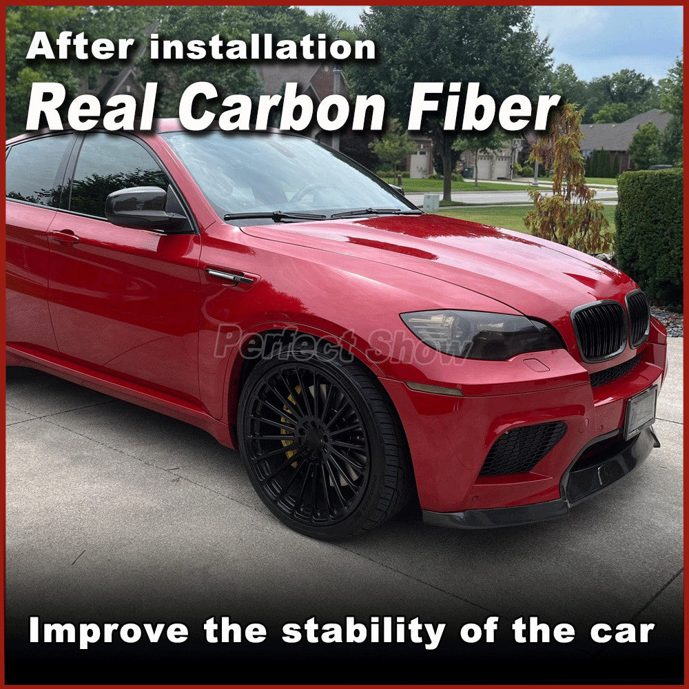 3PCS REAL CARBON Front Bumper Lip Chin Spoiler for BMW X5M E70 X6M E71 2010-14