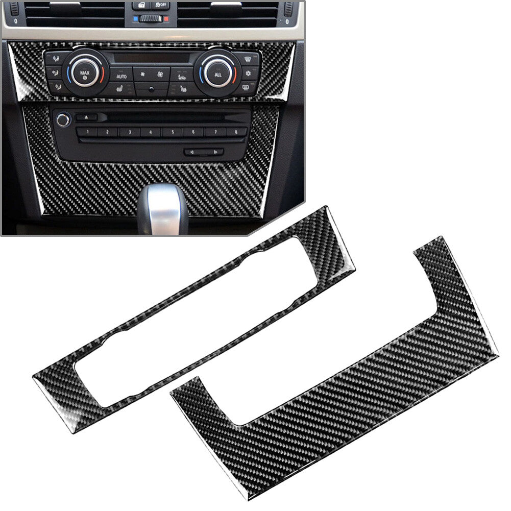 Carbon Fiber Console CD Panel Cover Trim Fit for BMW 3 Series E90 E92 E93 2005-2012