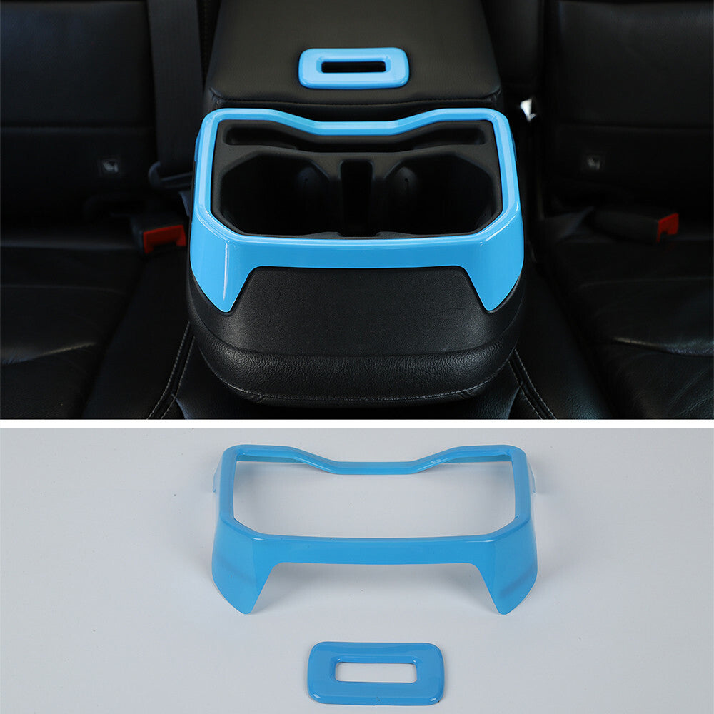 Light Blue Rear Armrest Water Cup Holder Panel Trim for Jeep for Wrangler JL 2018-22