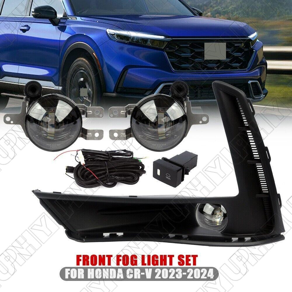 Bumper Fog Light Set for Honda CRV for CR-V 2023-2024 w/Bulb Switch Wire Bezel
