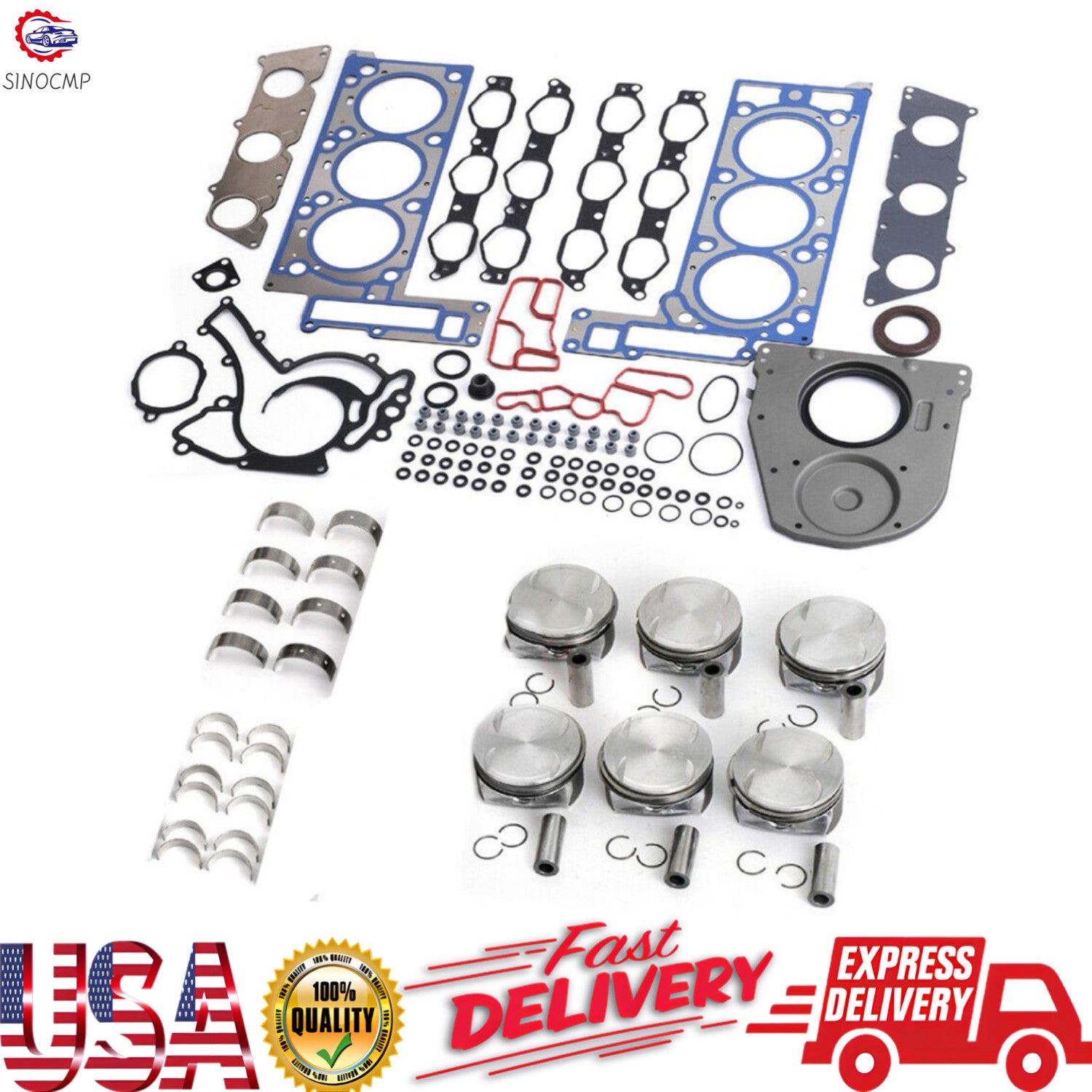 Engine Overhaul Rebuilding Kit fits for Mercedes-Benz C350 Replace OE 2720304317