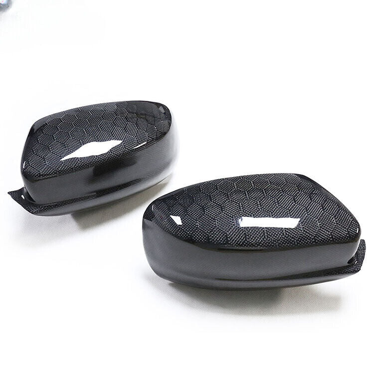 Fit for Dodge 2010-2023 Pair Honeycomb Real Carbon Fiber Side Mirror Cover Cap