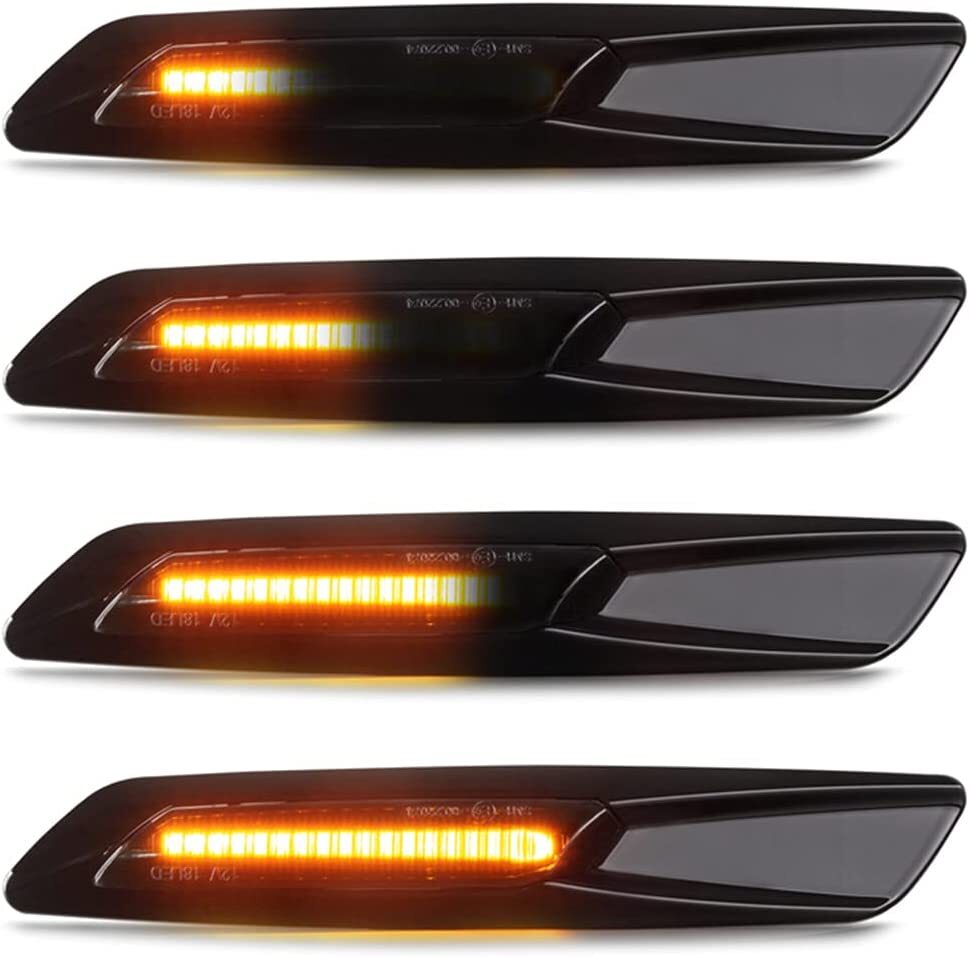 2x for BMW 1 3 5 Series Smoke F10 Style Sequential Amber LED Side Marker Lights
