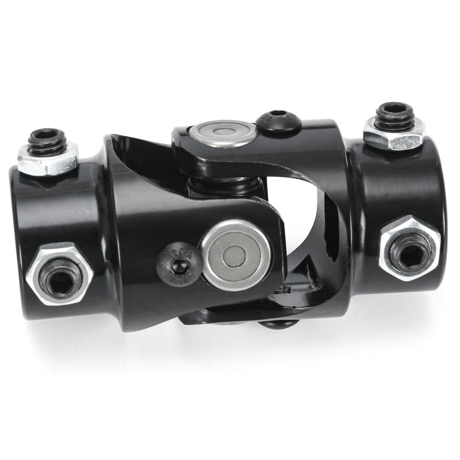 3/4 DD x 3/4 DD Double Steering Universal U Joint Shaft Coupler Black