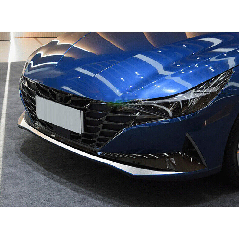 for Hyundai for Elantra 2021-2023 Chrome Steel Front Bumper Cover Guard Strip Trim3