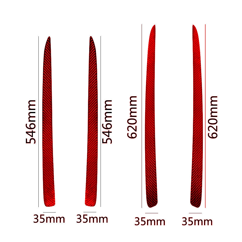4pcs Red Carbon Fiber Door Side Trim Cover Trim for Dodge Durango 2014-2020
