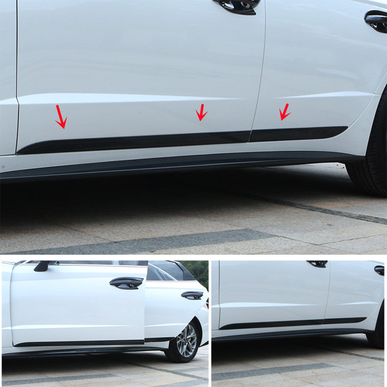 for Hyundai Sonata 2020-23 Black ABS Body Door Side Molding Guard Cover Trim Set
