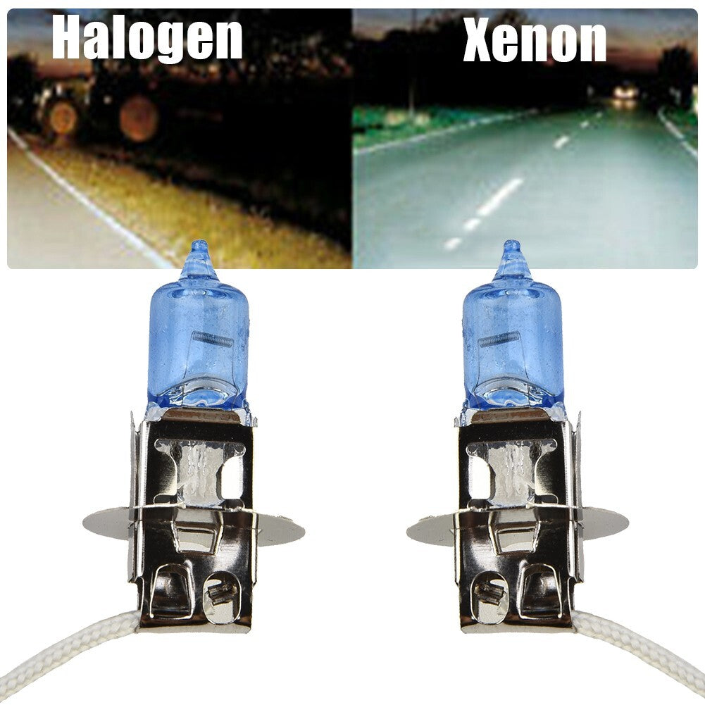 2-pack 100W fog light car bulbs, 12V 453 socket, H3 halogen bulbs, white.